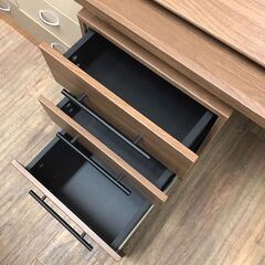 【ジャングルジャングル広陵店】家具　デスクワゴンセット　ブラウン　テーブル　デスクテーブル　【ジモティー特別価格！！】の画像