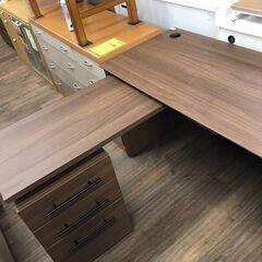 【ジャングルジャングル広陵店】家具　デスクワゴンセット　ブラウン　テーブル　デスクテーブル　【ジモティー特別価格！！】の画像