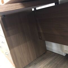 【ジャングルジャングル広陵店】家具　デスクワゴンセット　ブラウン　テーブル　デスクテーブル　【ジモティー特別価格！！】の画像
