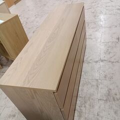 リユースのサカイ栃木店★ジモティ割あり★  チェスト ベージュ W160.5×D48.5×H77.5 クリーニング済み TC11225の画像