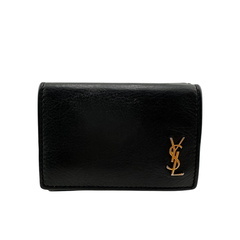 サンローランパリ SAINT LAURENT PARIS 三つ折り財布 YSLロゴ コンパクトウォレット TGN637420 ブラックの画像