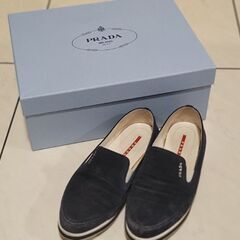 PRADA プラダ スリッポン ネイビー サイズ37 箱付きの画像
