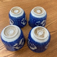 8個セット【松竹梅/明治時代の古い食器】蕎麦猪口 染付の画像