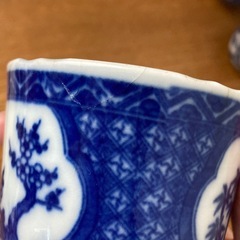 8個セット【松竹梅/明治時代の古い食器】蕎麦猪口 染付の画像