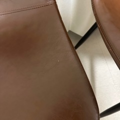 ダイニングチェア 2脚セット 椅子 チェア ブラウン レザーの画像