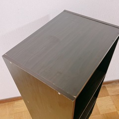 カラーボックス3段 ブラウン 粘着壁掛けフック１個付き 中古品 収納ボックス インテリア家具 3段ボックスの画像