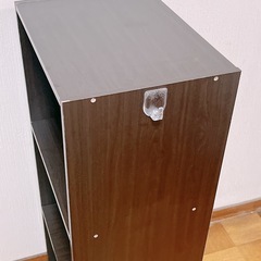 カラーボックス3段 ブラウン 粘着壁掛けフック１個付き 中古品 収納ボックス インテリア家具 3段ボックスの画像