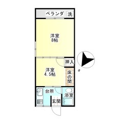 ✨石川県加賀市山代温泉神明町　2Kアパート賃貸　🉐敷金礼金…