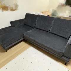3人掛けL字カウチソファの画像
