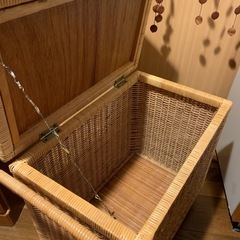 ラタン　籐製品　キャスター付き収納の画像