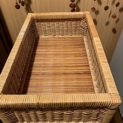 ラタン　籐製品　キャスター付き収納の画像