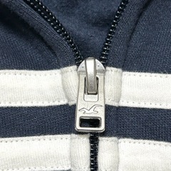 ②Hollister スリムストライプ1998グラフィックジップアップフーディー　ホリスター　ウィメンズ　Ｌの画像