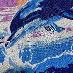 ビーズアート　完成品　美品　イルカの画像