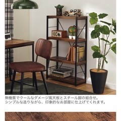 【おお話し中】ブックシェルフ(N ステイン 60 BR) 本棚 スチールラック スチールシェルフ ニトリの画像