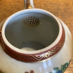 花柄陶器　急須 茶器　九谷焼の画像