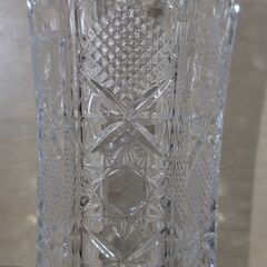 東洋佐々木ガラス 花瓶 箱付き 約21cm 切子風デザインの画像