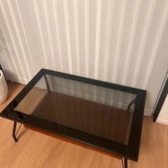 ガラス　ローテーブル　ブラックの画像