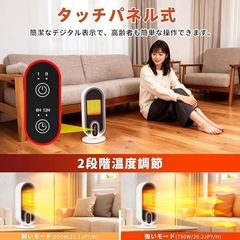  Gujunf セラミックヒーター 小型【2025最新進化·2秒で速暖! 超省エネ】電気ストーブ ヒーター 小型 暖房器具 電気ファンヒーター 2段階温風切替 650W/750W 12Hタイマー機能 高性能集塵フィルター付き 節電対策 過熱保護 転倒安全装置 速暖 大風量 コンパクト軽量 足元/寝室/トイレ/洗面所/オフィスに適用 ホワイトの画像