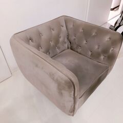 LOWYA ロウヤ 1人掛け ソファ グレー ベルベットの画像