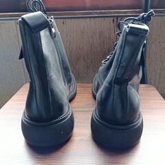 新品 25cm レディース ブーツ ブラック 厚底 シューズ ショートブーツ【B042-Z】の画像