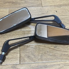 バイク用 ミラー 左右セット ブラックの画像