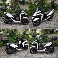 【普通免許仕様もOK】トリシティ155ABS「低走行距離8650km」純正トップケース付 オイル交換済★TRIX★の画像