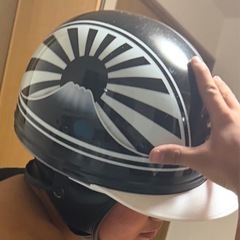 富士日章　黒白コルク半ヘルメットの画像