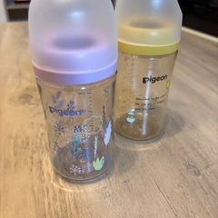 激安‼️今だけ‼️2本セット‼️プラスチックPigeon 哺乳瓶　乳首なし　¥1100の画像
