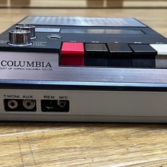 ジャンク★Obunsha TRC-140SO(K) COLUMBIA ケース付き カセットレコーダー テープレコーダー 昭和レトロの画像