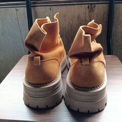 新品 23.5cm ブーツ スニーカー シューズ 靴 ブラウン レディース【B047-Z】の画像