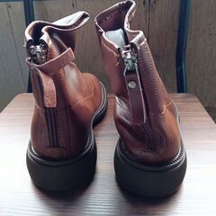 新品 23cm レディース ブーツ ブラウン 厚底 シューズ ショートブーツ【B050-Z】の画像