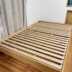 セミダブル檜スノコベッドの画像