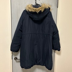 レディース　リバーシブルコートL　ダウンコートモッズコート　ネイビーの画像