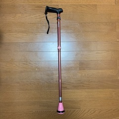 折りたたみ杖 長さ調節可能 78cm-96cm 男女兼用 ピンク 収納袋付きの画像