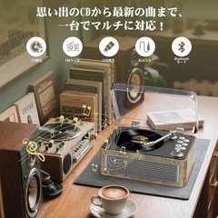 新品！！CDプレーヤー レトロ スピーカー充電可能 ポータブル イヤホン対応 USB CDラジカセ Bluetoothの画像