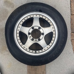アルミホイール　16インチ　6 1/2JJ 廃タイヤ付き　の画像