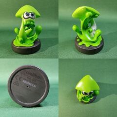 【amiibo】インクリング ボーイ(ネオングリーン)＆イカ(グリーン)　Splatoon(スプラトゥーン) アミーボセット　の画像