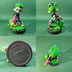 【amiibo】インクリング ボーイ(ネオングリーン)＆イカ(グリーン)　Splatoon(スプラトゥーン) アミーボセット　の画像