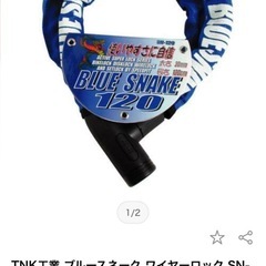 バイク用ロック　スネークロック 直径2cm×120㎝ ブルーの画像