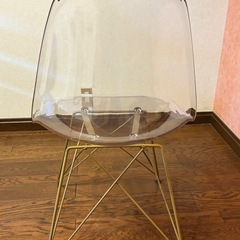イームズチェア風　スケルトン　ゴールド脚チェアの画像