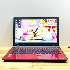 新品SSD ノートパソコン 東芝 dynabook / レッド Windows11 pro メモリ8GB SSD256GB 15.6インチ DVD カメラ Bluetooth Wi-Fi テンキーの画像