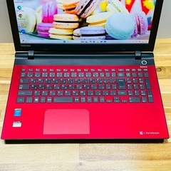 新品SSD ノートパソコン 東芝 dynabook / レッド Windows11 pro メモリ8GB SSD256GB 15.6インチ DVD カメラ Bluetooth Wi-Fi テンキーの画像