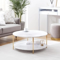定価約1.4万円【LOWYA】大理石柄ラウンドテーブル極美品⭐️の画像