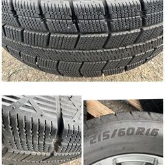 スタッドレスタイヤ　215/60R16　ZACK JP-110　アルミホイール　４本　16×6.5J  溝多い　使用可　エスティマ　ヴェゼル　オデッセイ　デリカの画像