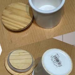 蓋なしキャニスター白 陶器のキッチン用品スタンド 今ならもう一つ小をプレゼントの画像