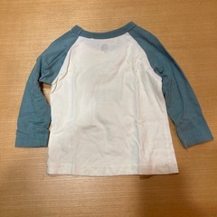 80サイズ・ロンT(白×ブルー)の画像