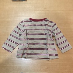 80サイズ・ロンT(ベージュ×ボーダー)の画像
