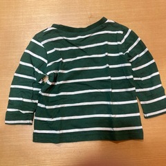 80サイズ・ロンT(モスグリーン×ボーダー)の画像