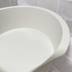 フットバス たらい ホーロー 足湯 洗い ホワイト 白 大きいの画像