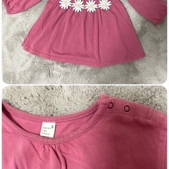 80cm 長袖ワンピース&チュニック3点セットの画像